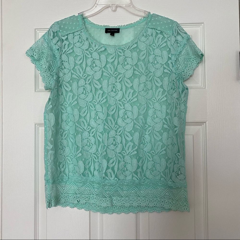 The Limited Mint Lace Top